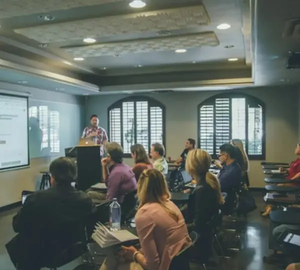 Students learning in a classroom