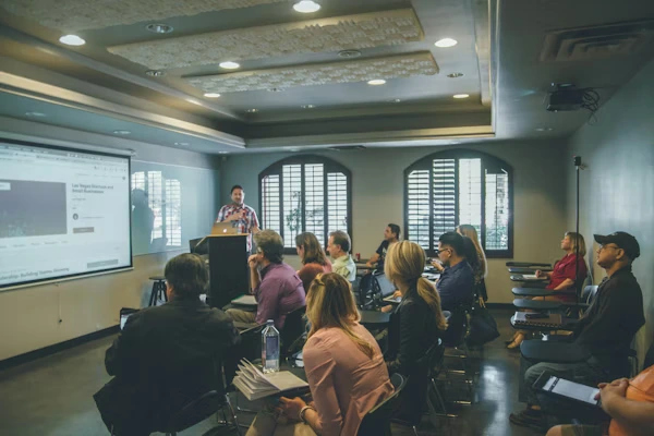 Students learning in a classroom